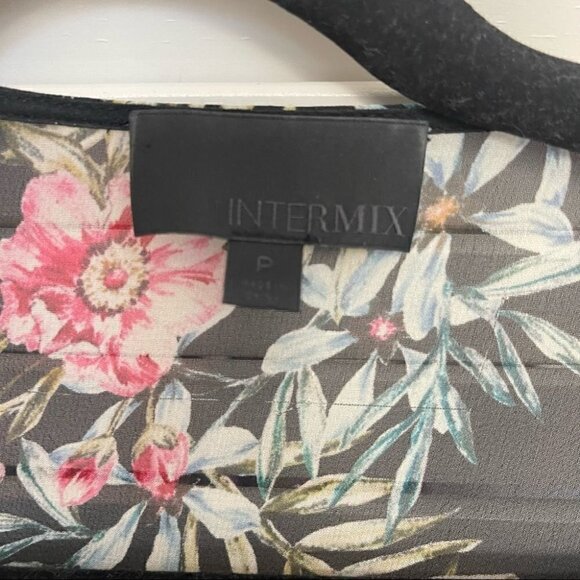 INTERMIX Caitlin Black Flower Silk Top - Picture 6 of 7